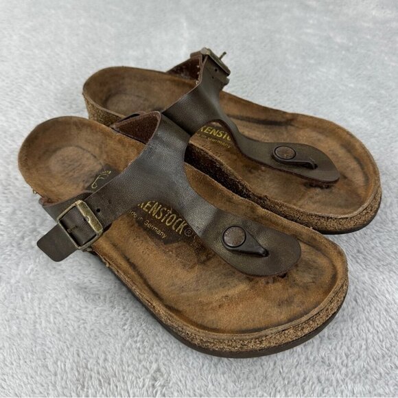 Birkenstock Gizeh Brown Leather Thong Sandals Women’s Size 35 EU - Picture 1 of 10
